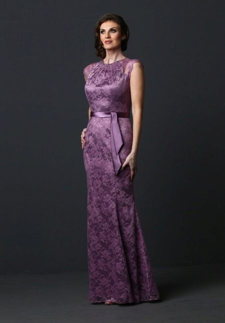 Purple evening dress for the groom's mother