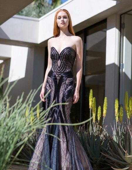 The evening dress mermaid multi-colored