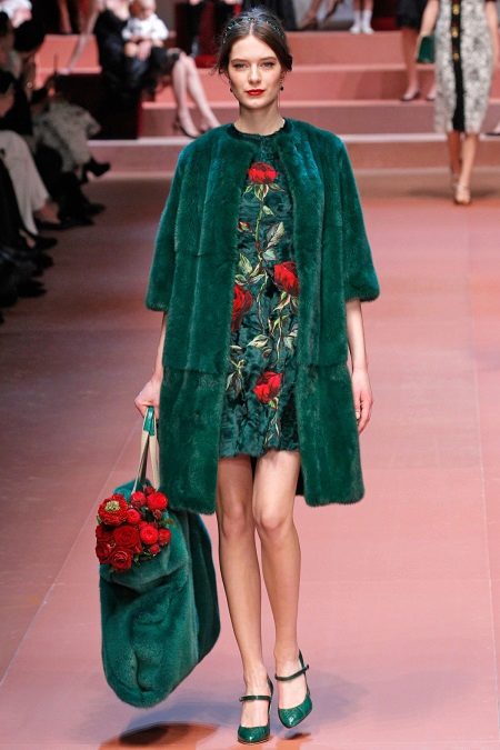 Evening green dress from Dolce and Gabbana