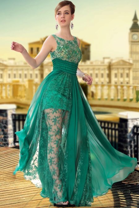 Green evening dress