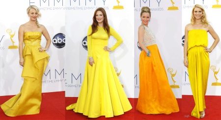 Yellow evening dresses of stars
