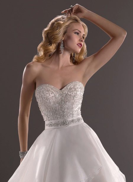 Rhinestone Decorated Satin Wedding Dress