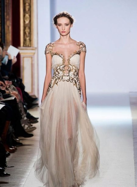 Greek evening dress with gold