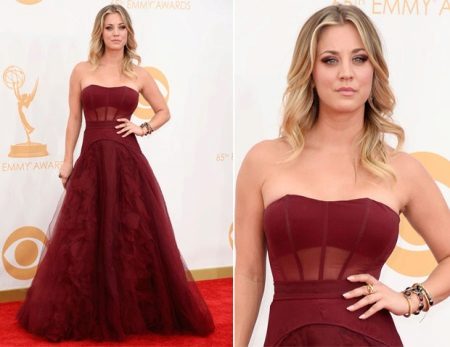 decorations for burgundy evening dress