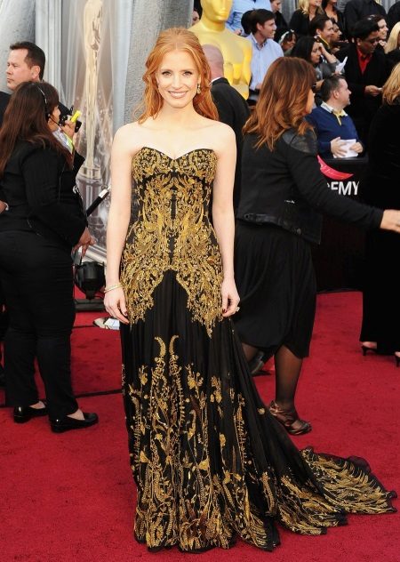 Evening dress from Alexander Mcqueen with gold