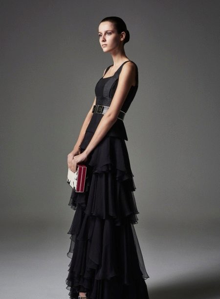 Evening dress by Alexander Mcqueen with tiered skirt