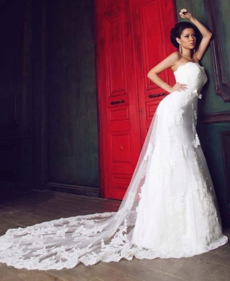 Wedding Dress with Lace Train