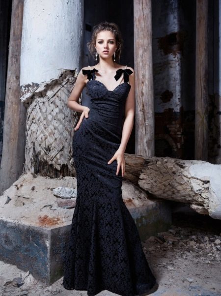 A simple black evening dress