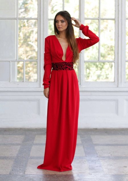 Red evening dress is not expensive