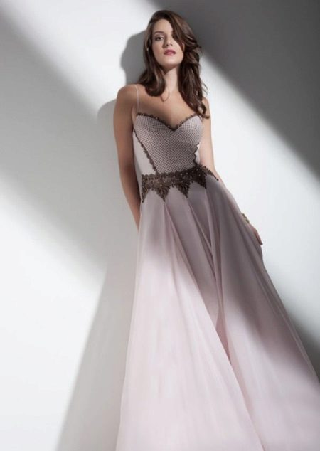 Evening dress with corset and not full skirt