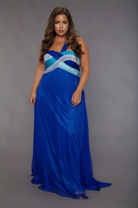 Summer blue dress for a full wedding