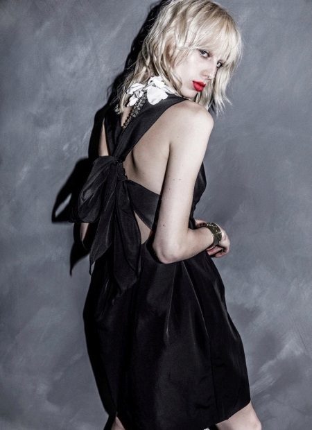 Evening short dress with open back