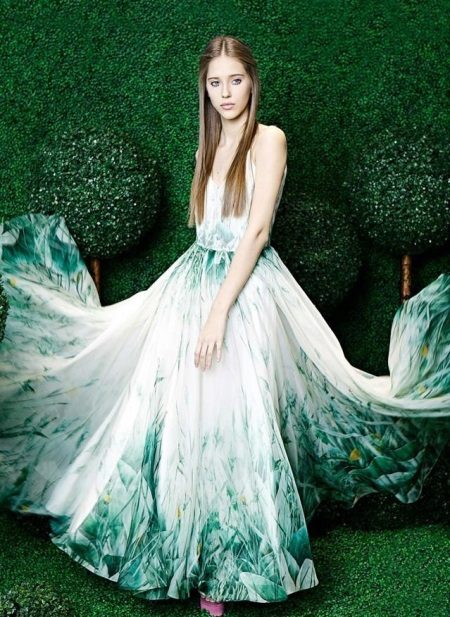 Evening summer dress of a free cut