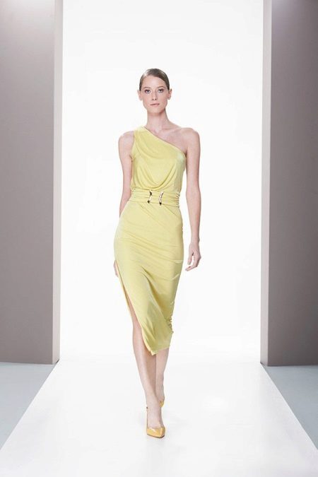 Asymmetrical midi summer dress