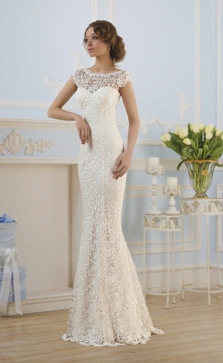 Wedding straight lace dress from Naviblue Bridal