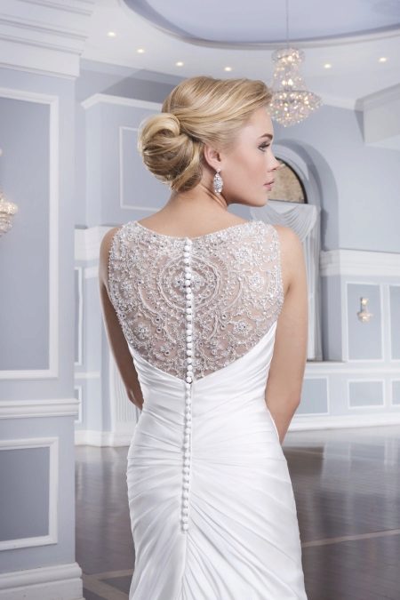 Wedding dress decorated with glass beads