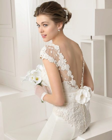 Wedding dress with openwork
