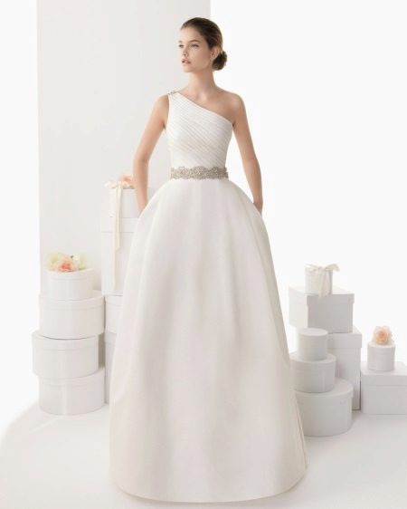 Luxurious wedding dress on one shoulder from Rose Clara 2014