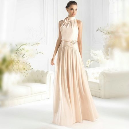 Ivory Color Wedding Dress with American Armhole