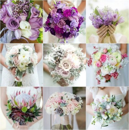 Wedding bouquets under a dress of an ivory
