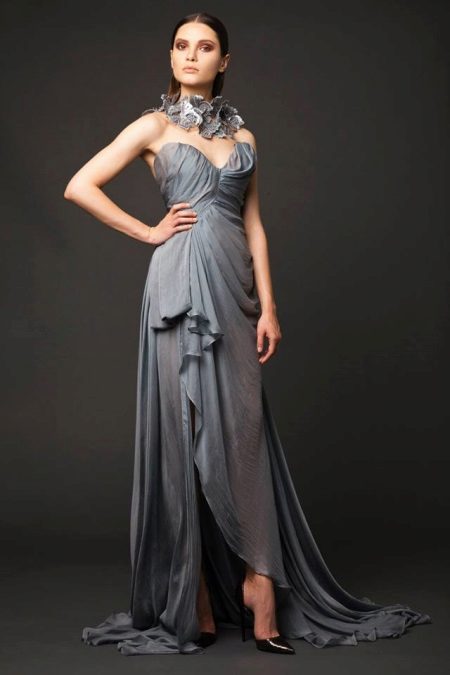 Evening dress with drapery for the New 2016