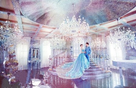 Wedding dress blue dark tones