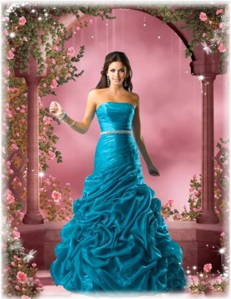 Sea-green wedding dress