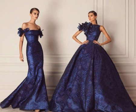 Evening dress made of thick fabric
