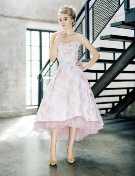 Evening fluffy dress with tulle petticoat