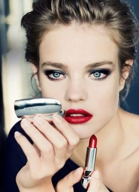 Makeup under a black dress