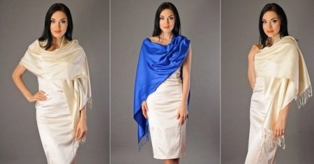 Evening dress with stole