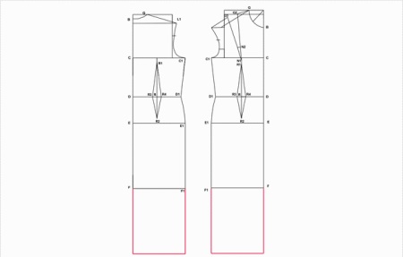Building a pattern of Greek evening dress