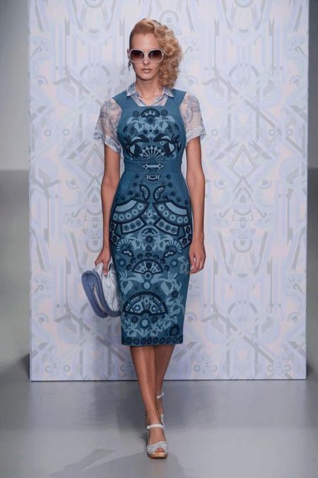 Straight denim dress