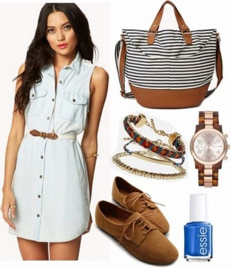 Brown leather accessories for jeans