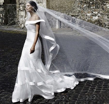 Wedding dress from alessandro angelozzi with a veil