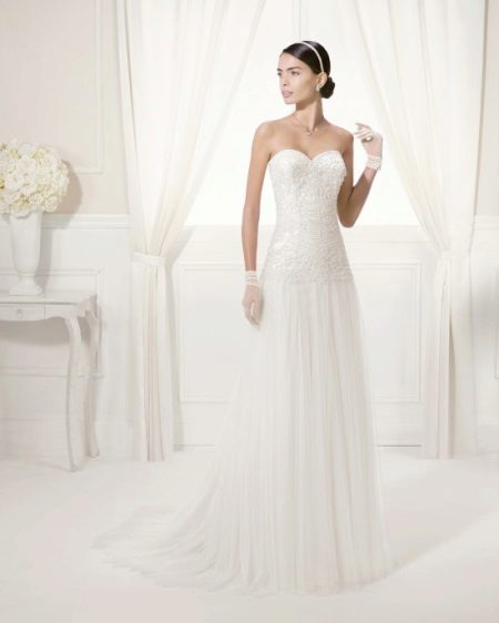 Wedding dress with beaded decor