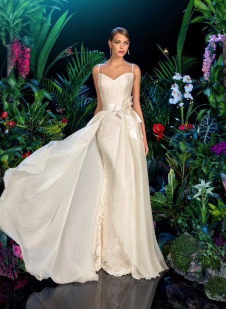 A wedding dress from the Kookla Moon Light collection on the straps