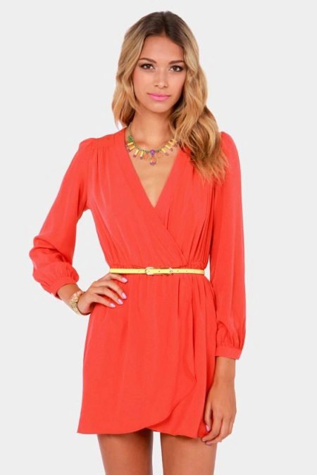 Coral mini dress