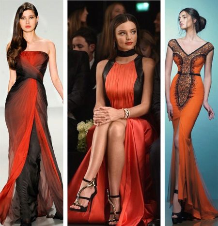 Black and orange dresses