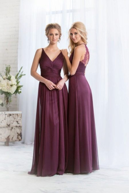 Wine-colored long dress