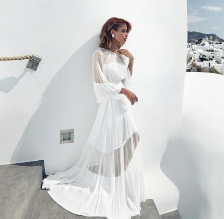 White chiffon dress
