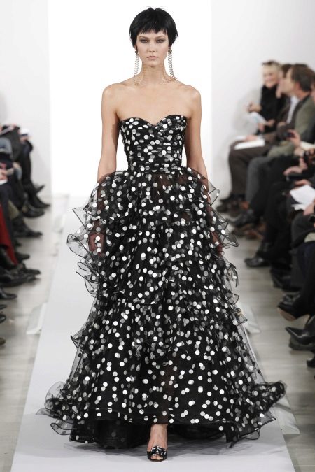 Chiffon Polka Dot Dress by Oscar de la Renta