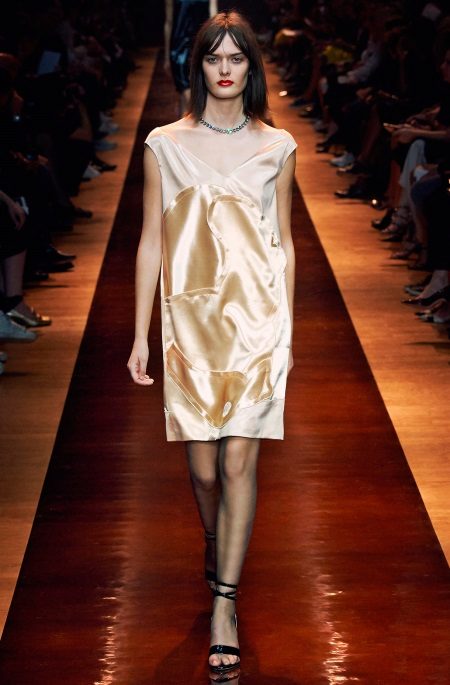 Evening dress satin in linen style