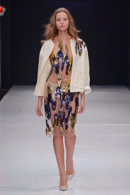 Nude Midi Evening Dress