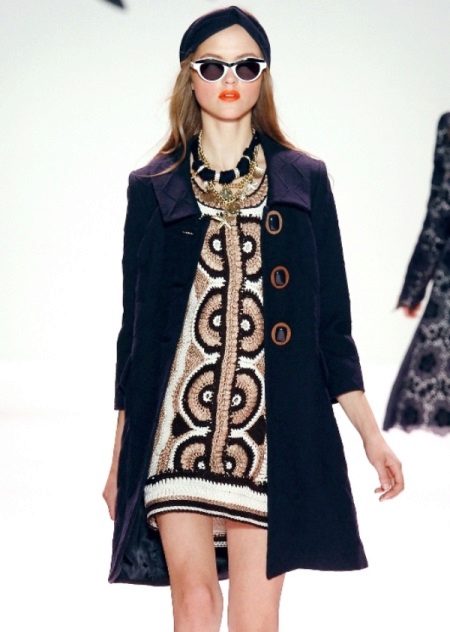 Crochet knitted winter dress