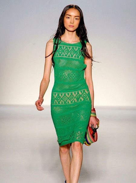 Green knitted dress