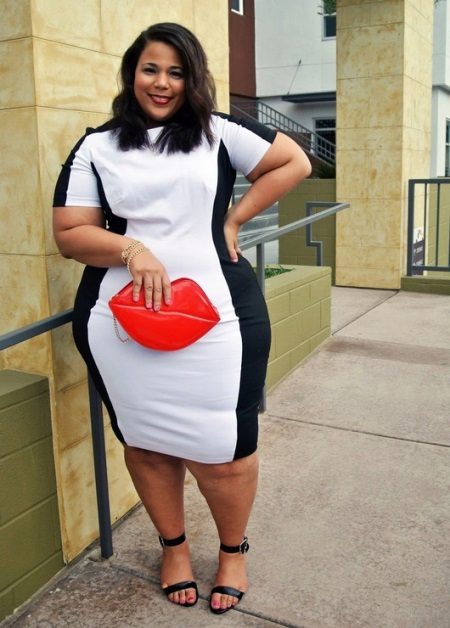 Black and white dress for full girls
