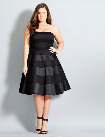 Black dress that hides the belly for a full girl