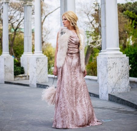 Blonde in an evening dress