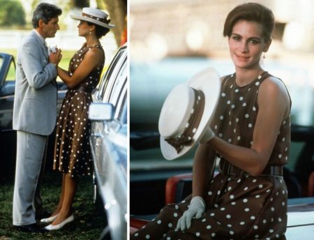 Julia Roberts' Brown Polka Dot Dress - Pretty Woman
